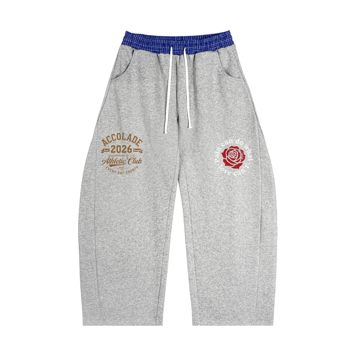 Plaid Waistband Barrel Sweatpants