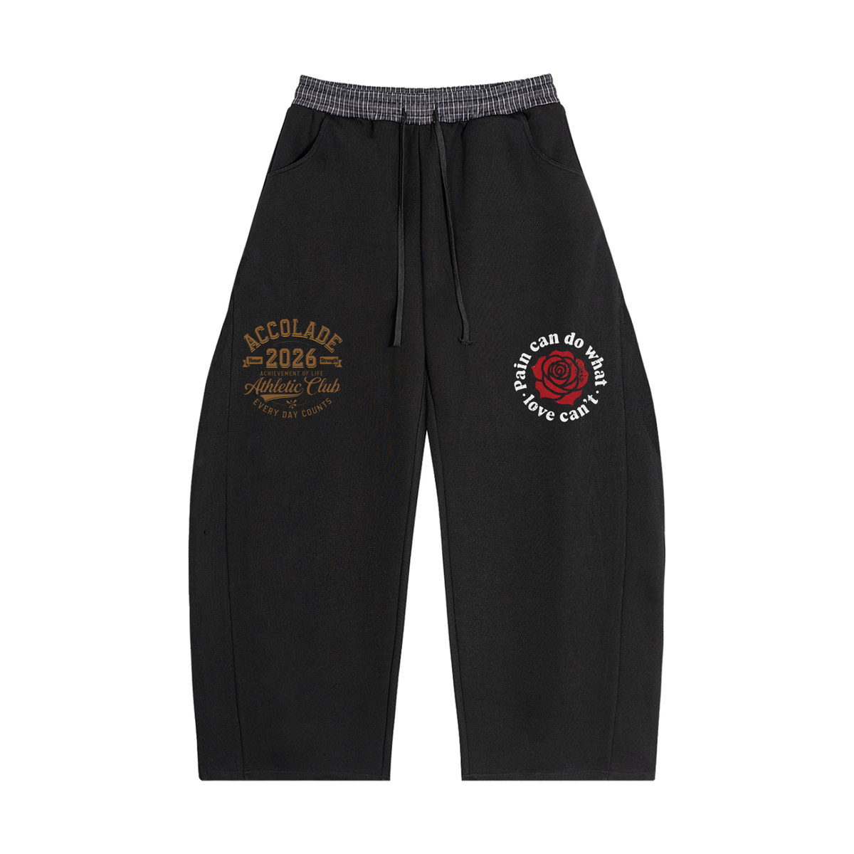 Plaid Waistband Barrel Sweatpants