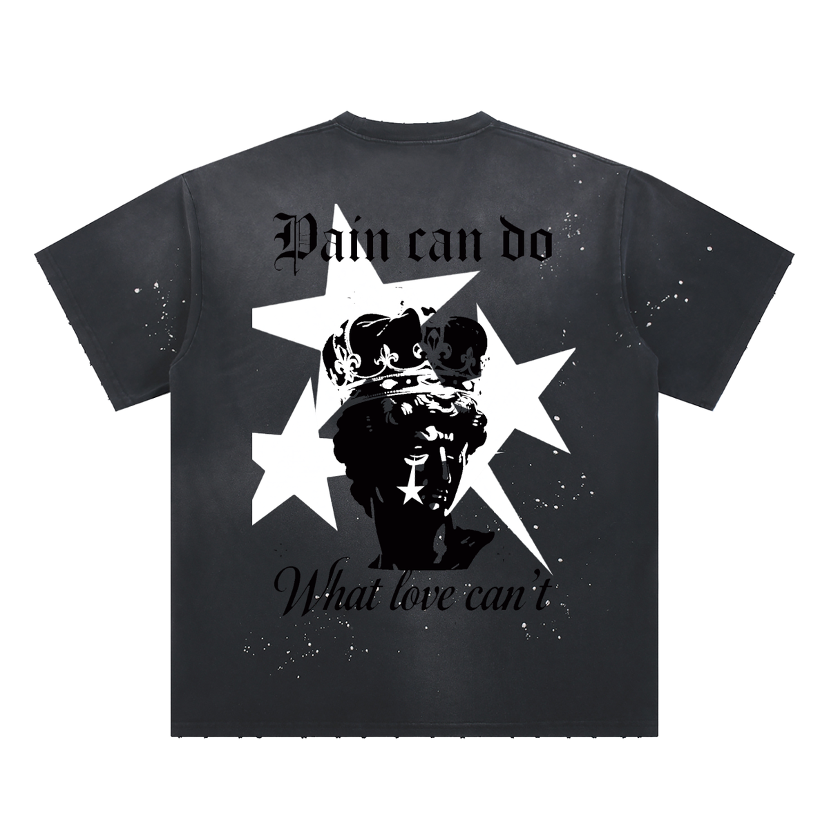 Hand-Frayed Sunfade Paint Splatter T-Shirt