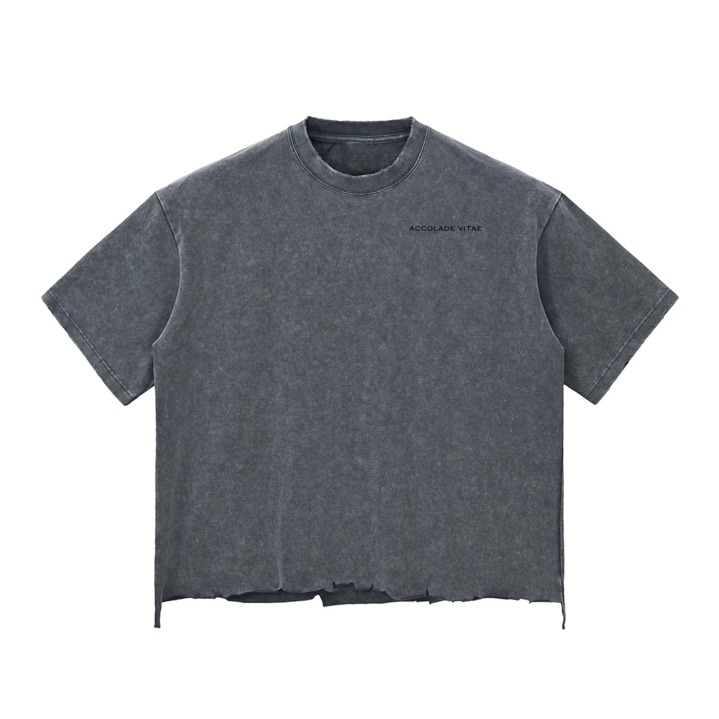 Snow Wash Raw-Hem Boxy T-shirt