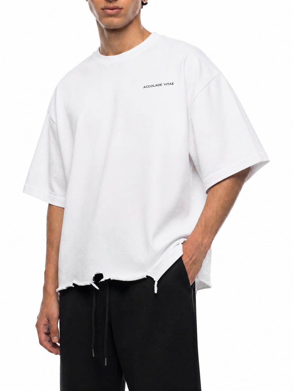 Snow Wash Raw-Hem Boxy T-shirt